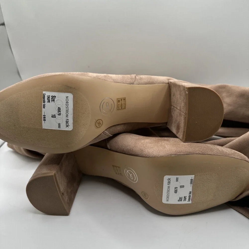 Chinese Laundry Kiara Over‎ the Knee Suede Boots in Taupe/Beige Sz 10